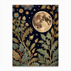 Landscape Moon In Forest Style William Morris 8 Canvas Print