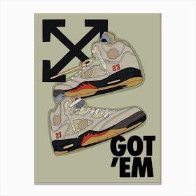 fly sneakers retro 6 off white Canvas Print