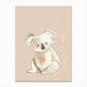 Koala Bear - Boho, Line Art Canvas Print