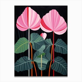 Cyclamen 4 Hilma Af Klint Inspired Flower Illustration Canvas Print