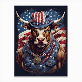 Default American Patriot Bull No Background Tshirt Design 0 7708c8be 5430 4159 874b 1f69377a6b54 1 Canvas Print