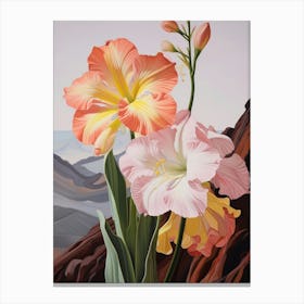 Amaryllis 1 Flower Painting Canvas Print