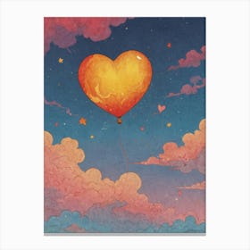 Heart Balloon In The Sky Canvas Print