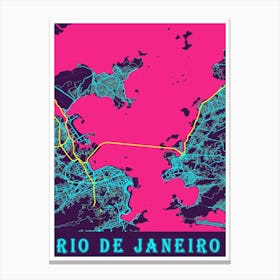 Rio De Janeiro Map Poster 1 Canvas Print