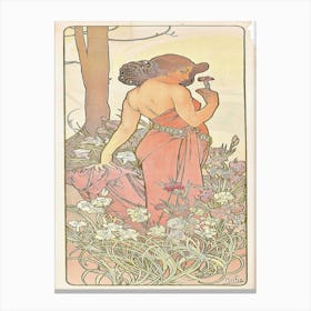 Lady In The Woods Canvas Print