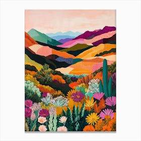 Colorful Landscape With Mountain and Flowers 9 Canvas Print