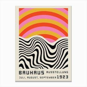 Bauhaus Rainbow Red Canvas Print