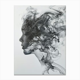 Smokey Woman'S Face Canvas Print