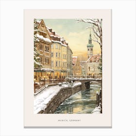 Vintage Winter Poster Munich Germany 6 Canvas Print