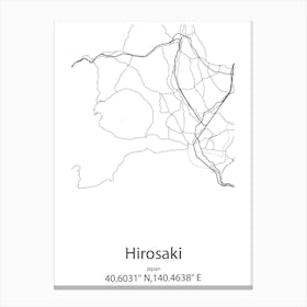 Hirosaki,Japan Minimalist Map Canvas Print