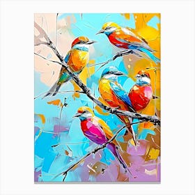 Birds On A Branch 1 Canvas Print