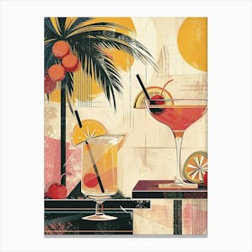 Art Deco Tropical Cocktails Stampe su tela