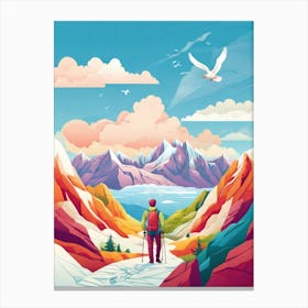 Traveler In The Mountains Canvas Print