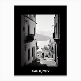 Poster Of Amalfi, Italy, Mediterranean Black And White Photography Analogue 4 Canvas Print