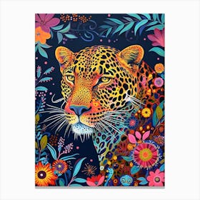 Kitsch Leopard Painting 1 Canvas Print