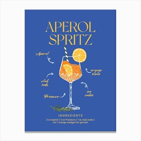 Aperol Spritz Blue Canvas Print