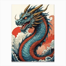 Japanese Dragon Pop Art Style (64) Canvas Print