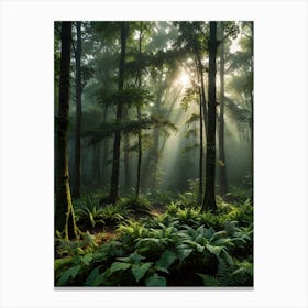 Ferns In The Forest 6 Canvas Print