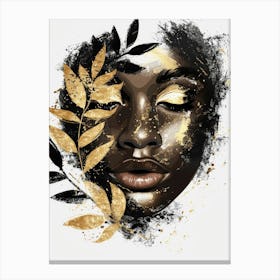 Gold Leaf Face 1 Canvas Print