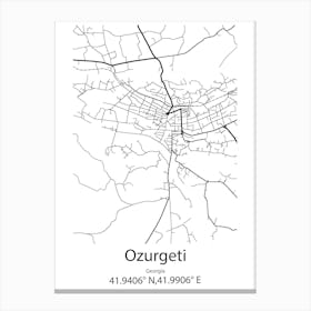 Ozurgeti,Georgia Minimalist Map Canvas Print