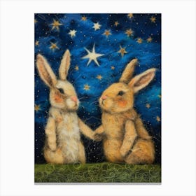 Rabbits At Night 2 Canvas Print