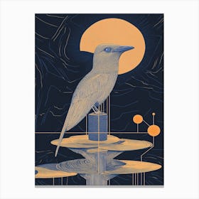 Bird On A Table Canvas Print