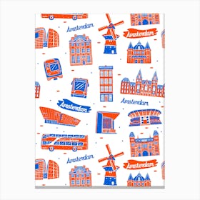 Amsterdam Illustration Print Art 2 Canvas Print