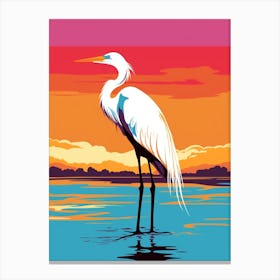 Andy Warhol Style Bird Egret 1 Canvas Print