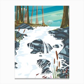 River In The Forest Canvas Print