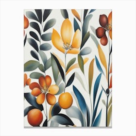 Oranges And Flowers Canvas Print