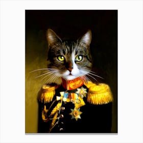Colonel Anonymous Cat Pet Portraits Canvas Print