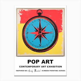 Poster Compass Pop Art 4 Canvas Print