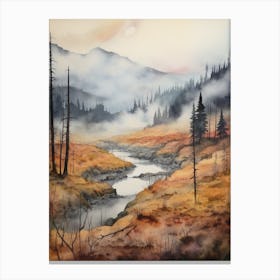 Autumn Forest Landscape Yellowstone National Park Canvas Print