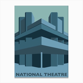 National Theatre Blue Canvas Print