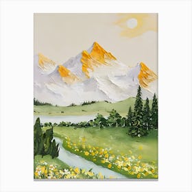 Yellow Flowers In The Mountains Canvas Print