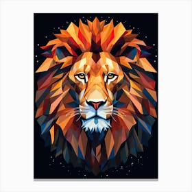 Lion Art Painting Cubistic Style 2 Canvas Print