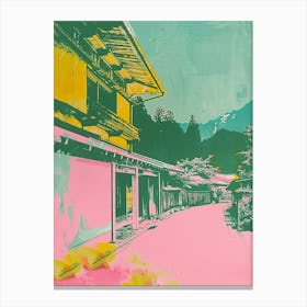 Shirakawago Japan Duotone Silkscreen 1 Canvas Print