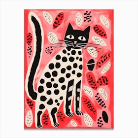 Polka Dot Cat 3 Canvas Print