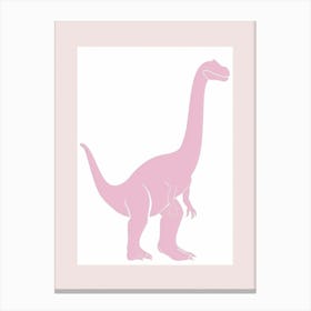 Pastel Pink Dinosaur Silhouette 2 Canvas Print