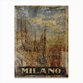 Vintage Travel Poster ― Milano Travel Poster Canvas Print