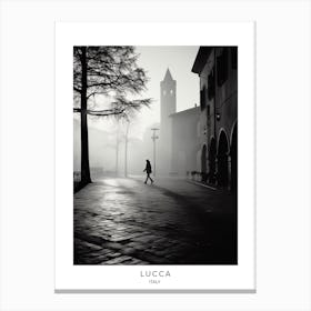 Poster Of Lucca, Italy, Black And White Analogue Photography 1 Canvas Print