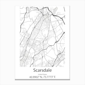 Scarsdale,United States Minimalist Map Canvas Print