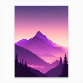 Misty Mountains Vertical Composition In Purple Tone 19 Canvas Print