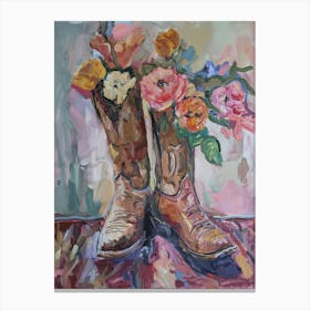 Cowboy Boots And Wildflowers 7 Canvas Print
