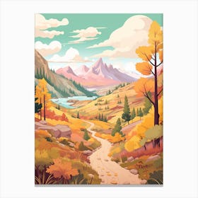 W Trek Hike In Chile Hike Illustration Canvas Print