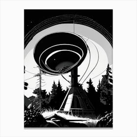Radio Telescope Noir Comic Space Canvas Print
