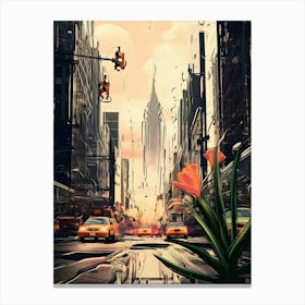 New York, Flower Collage 0 Canvas Print