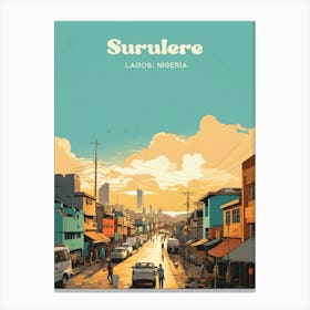 Surulere Lagos Market Travel Art Canvas Print