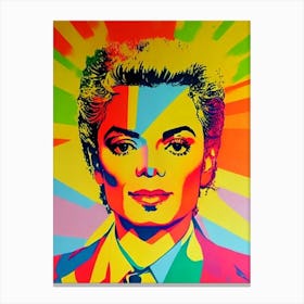 Michael Jackson 1 Colourful Pop Art Canvas Print