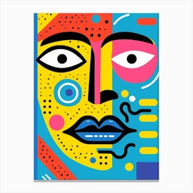 Line Pattern Face Illustration 4 Canvas Print